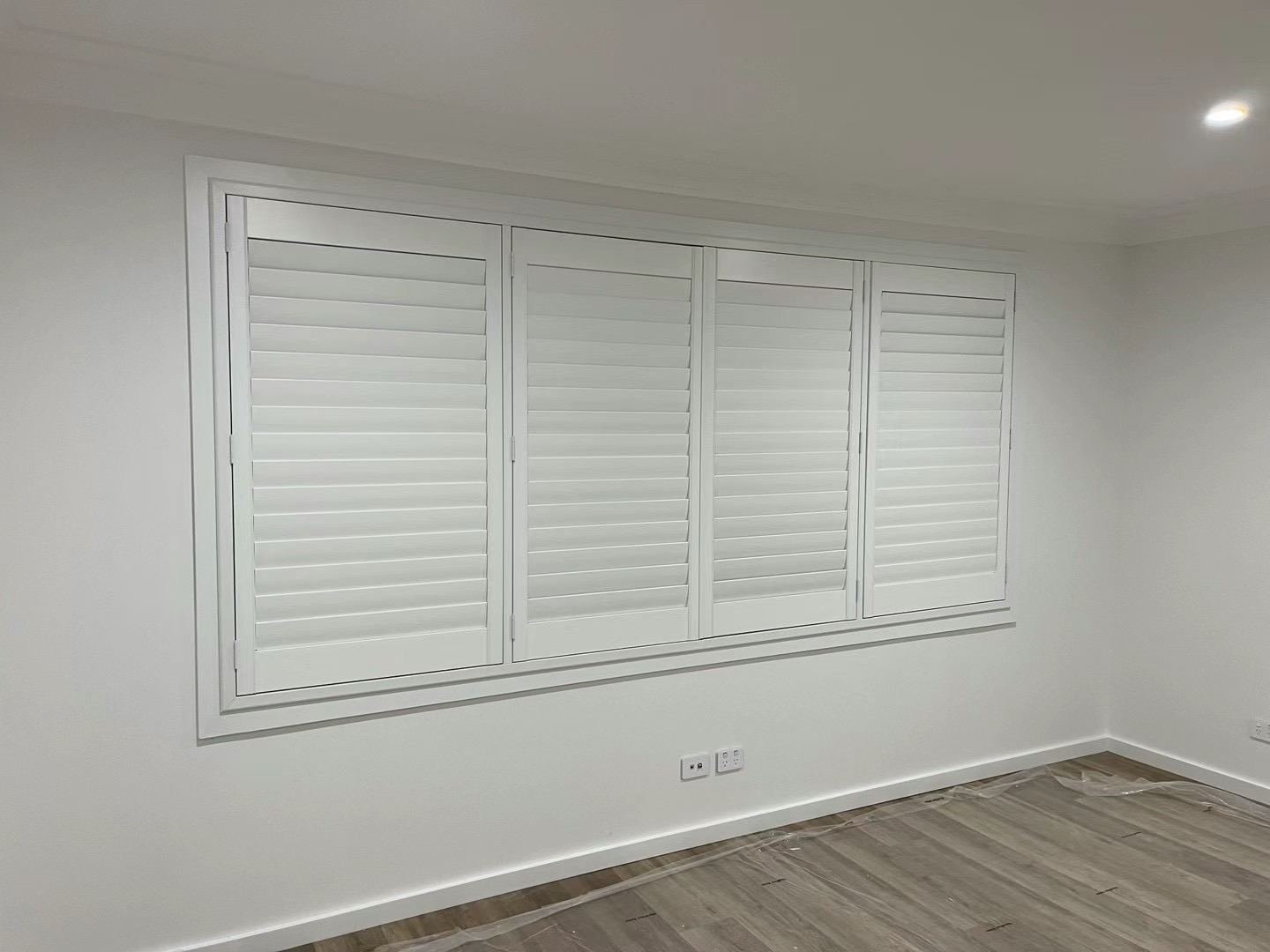 Plantation shutters, bedroom window